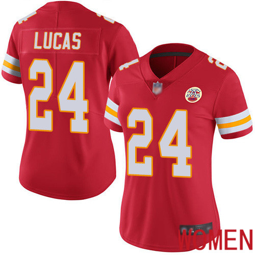 Women Kansas City Chiefs #24 Lucas Jordan Red Team Color Vapor Untouchable Limited Player Football Nike NFL Jersey->women nfl jersey->Women Jersey